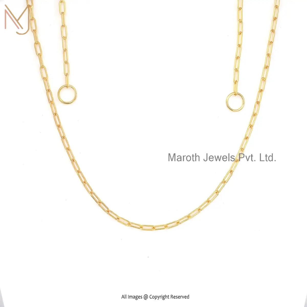 Private Label 925 Silver Yellow Gold Plated Cable Link Chain