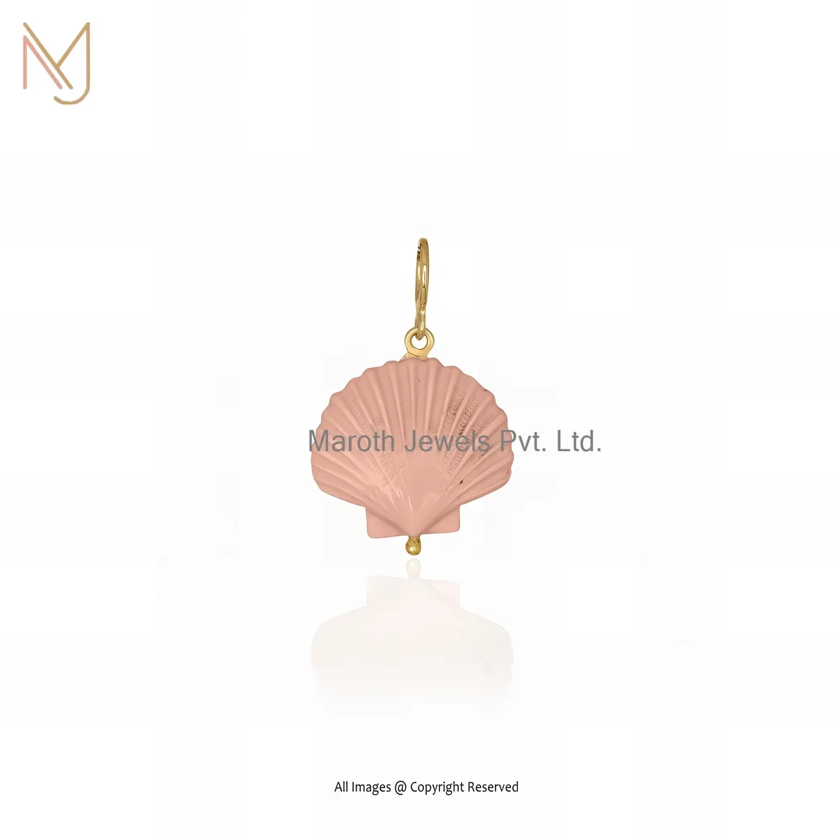 925 Silver Yellow Gold Plated Turquoise Gemstone Shell Pendant Manufacturer