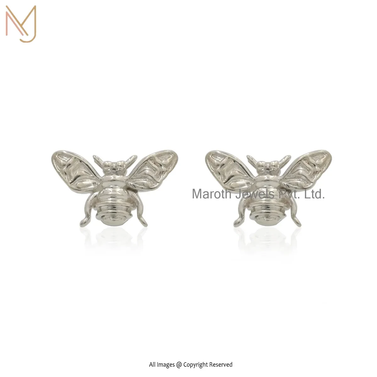 925 Silver Natural Silver Plated Honey Bee Stud Earring Manufacturer