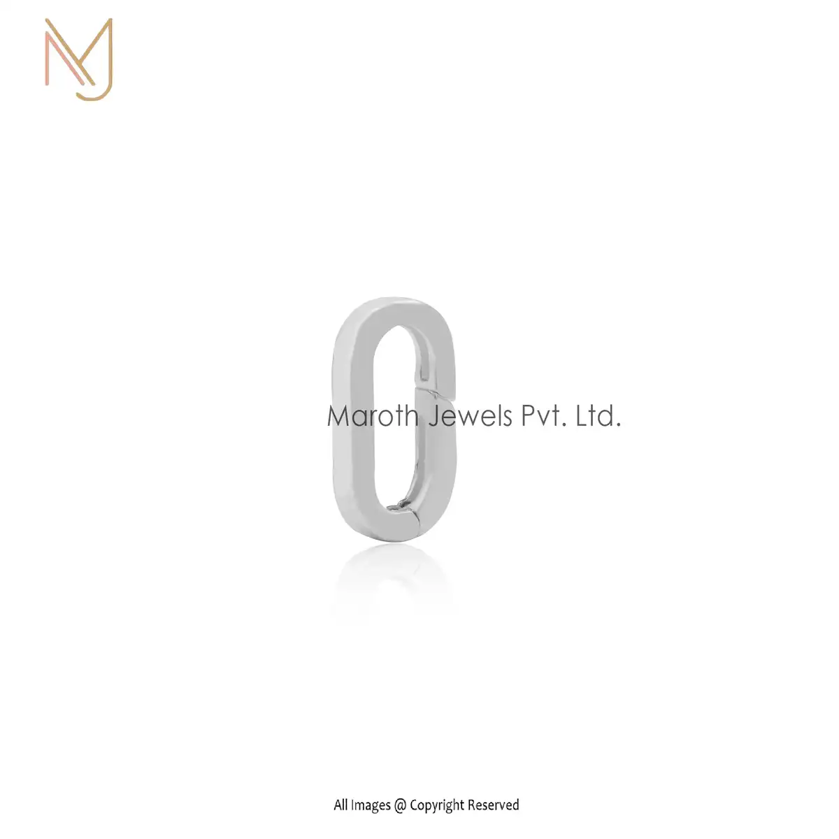 Private Label 925 Natural Silver Push Lock Enhancer Charm Holder