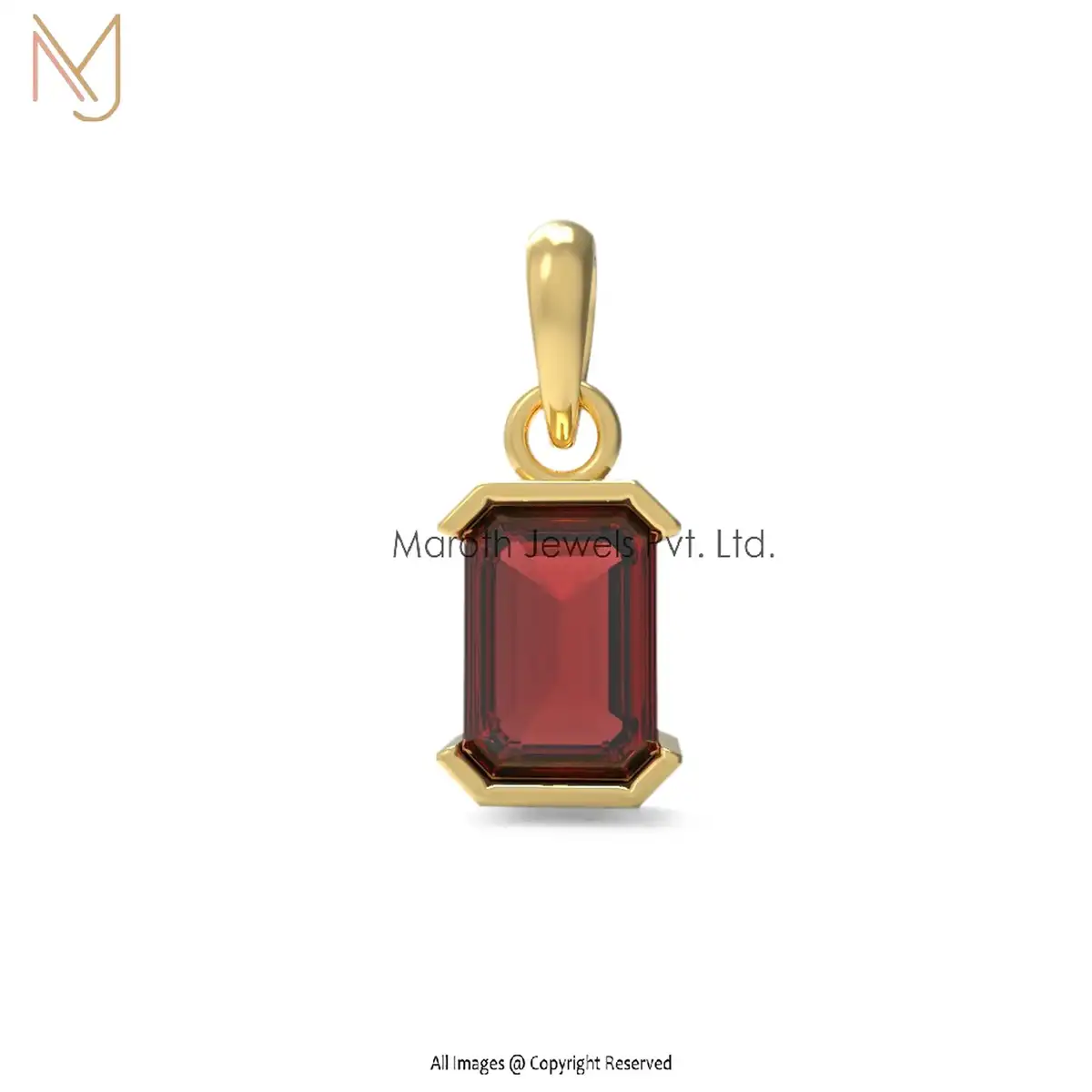 14K Yellow Gold Blue Sapphire Drop Pendant Jewelry Supplier