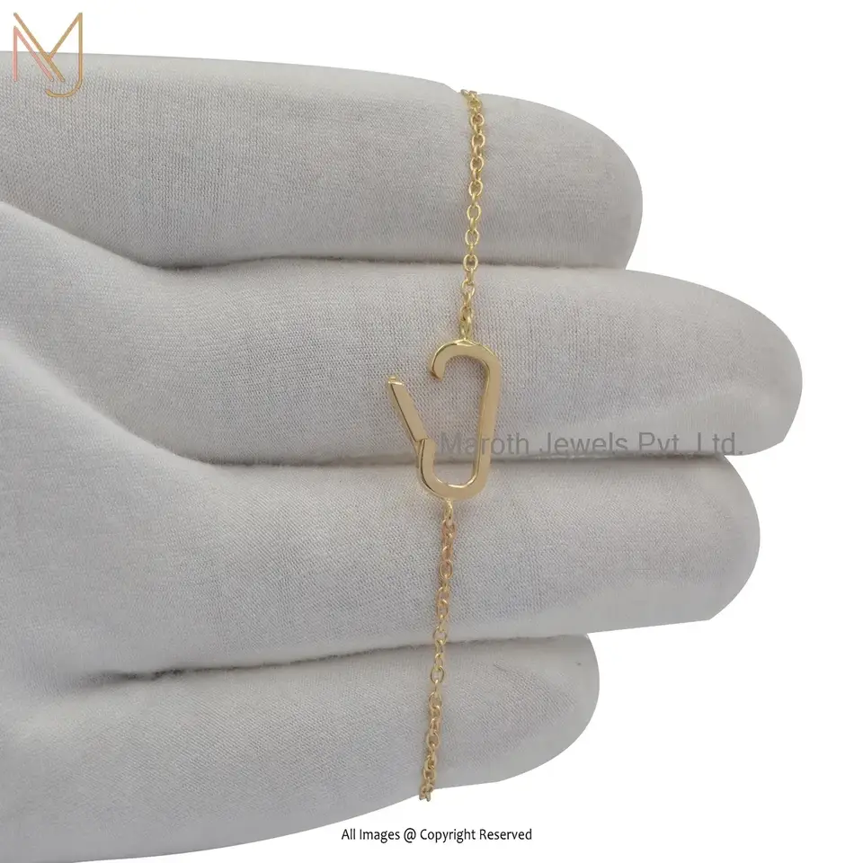 14K Yellow Gold Charm Holder Bracelet Jewelry Manufacturer