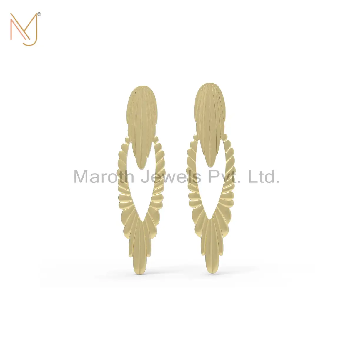 925 Silver Yellow Gold Plated Drop Earrings Jewelry Manufacturer