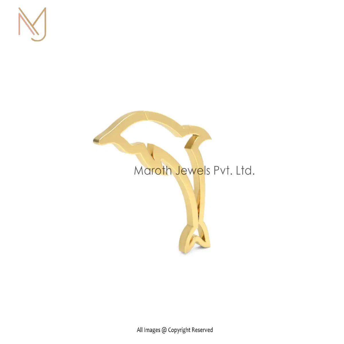 Wholesale 925 Silver Yellow Gold Fish Charm Clasp Lock Pendant Jewelry