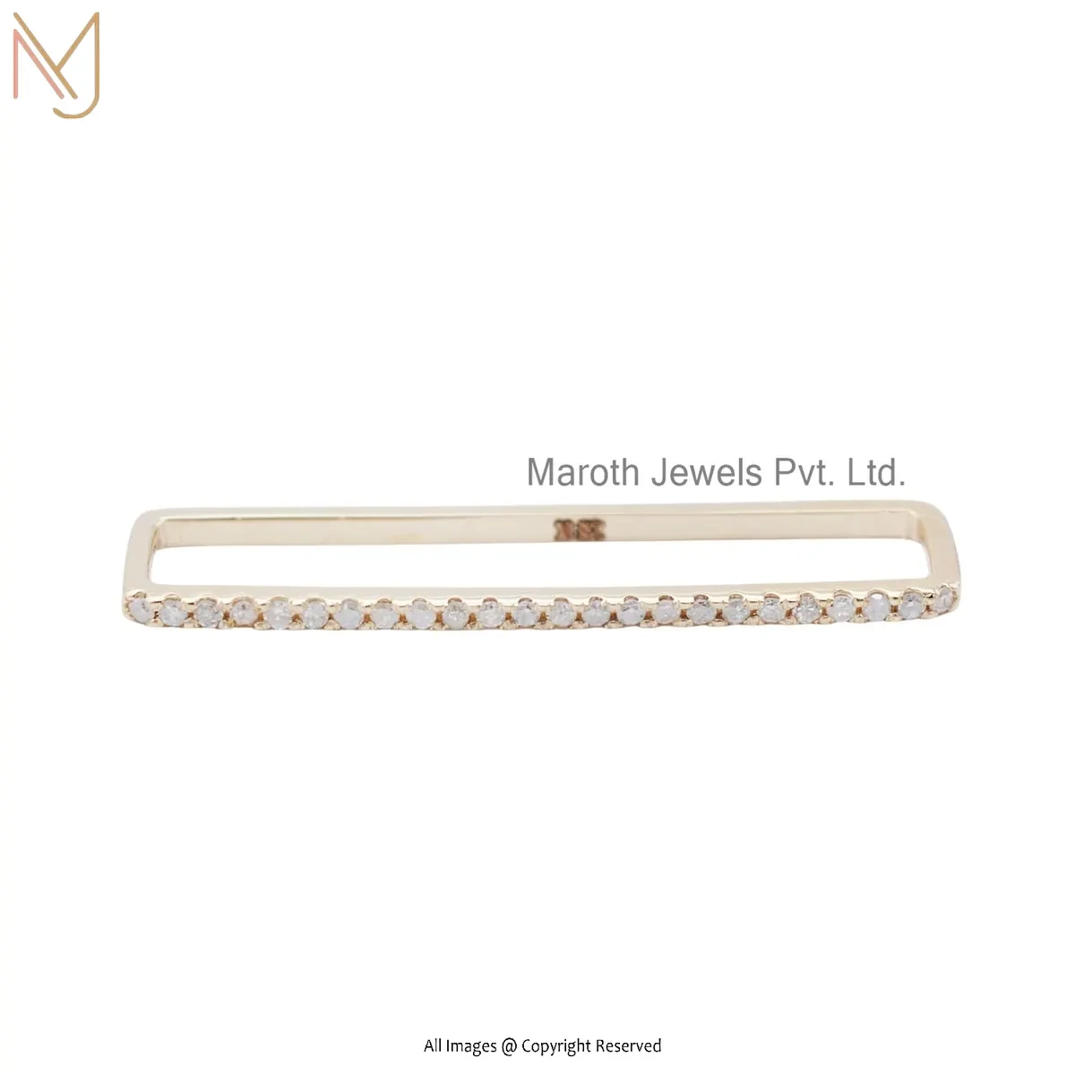 14K Yellow Gold Diamond Cartilage Bar Cuff Earring Manufacturer