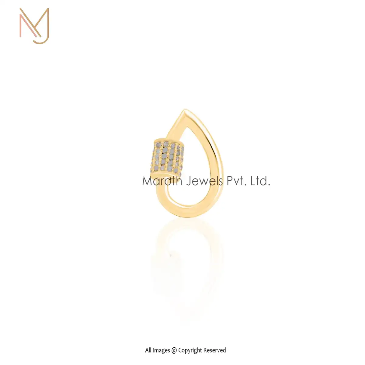 Wholesale 14K Gold Tear Drop Design Carabiner Lock Jewelry