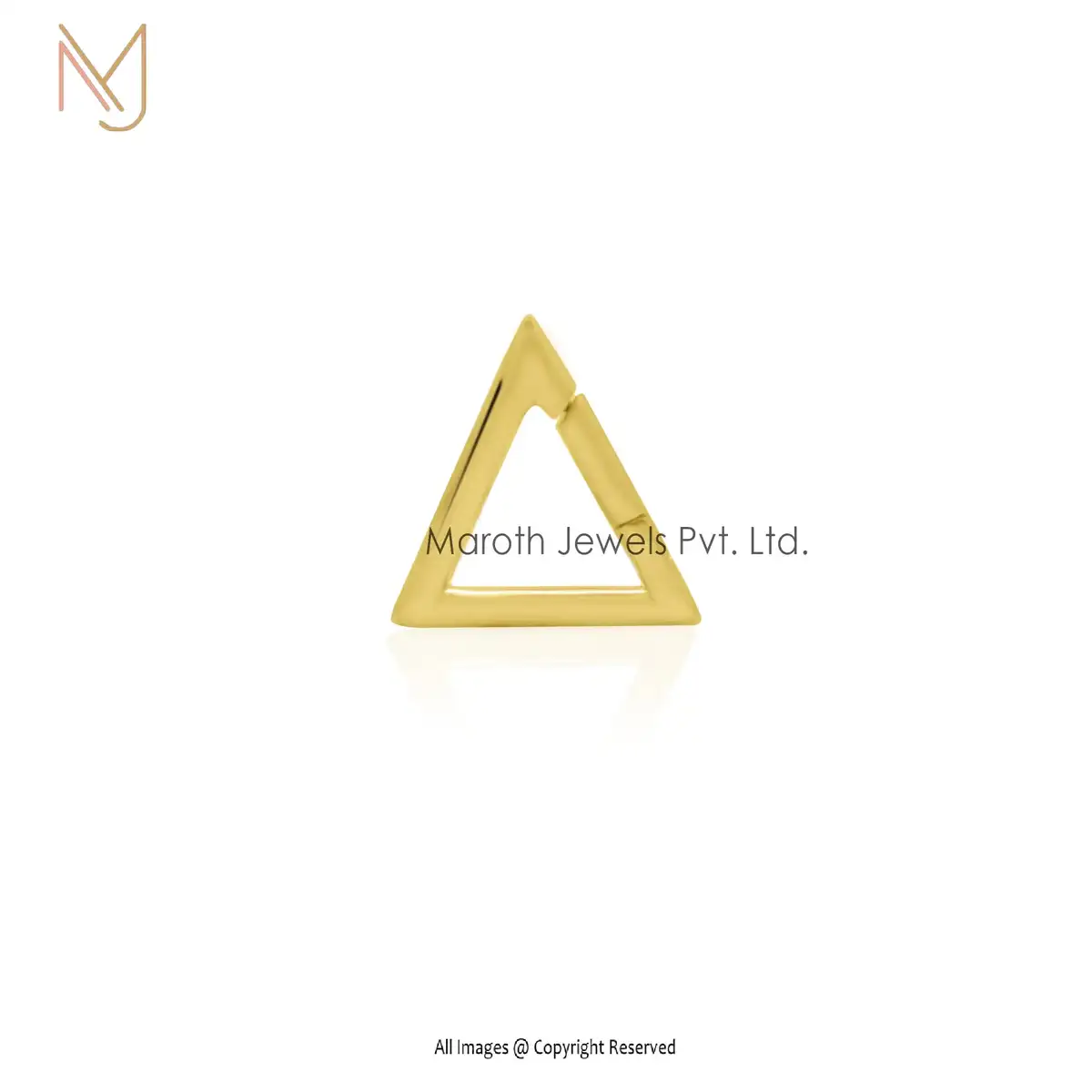 925 Silver Triangle Enhancer Lock Pendant Charm Holder Custom Jewelry