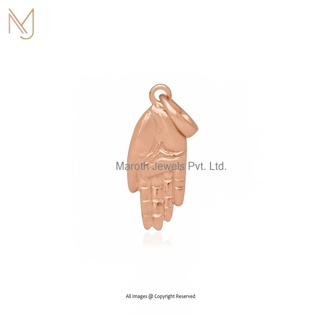 925 Silver Rose Gold Plated Tiny Mystic Hand Pendant Manufacturer