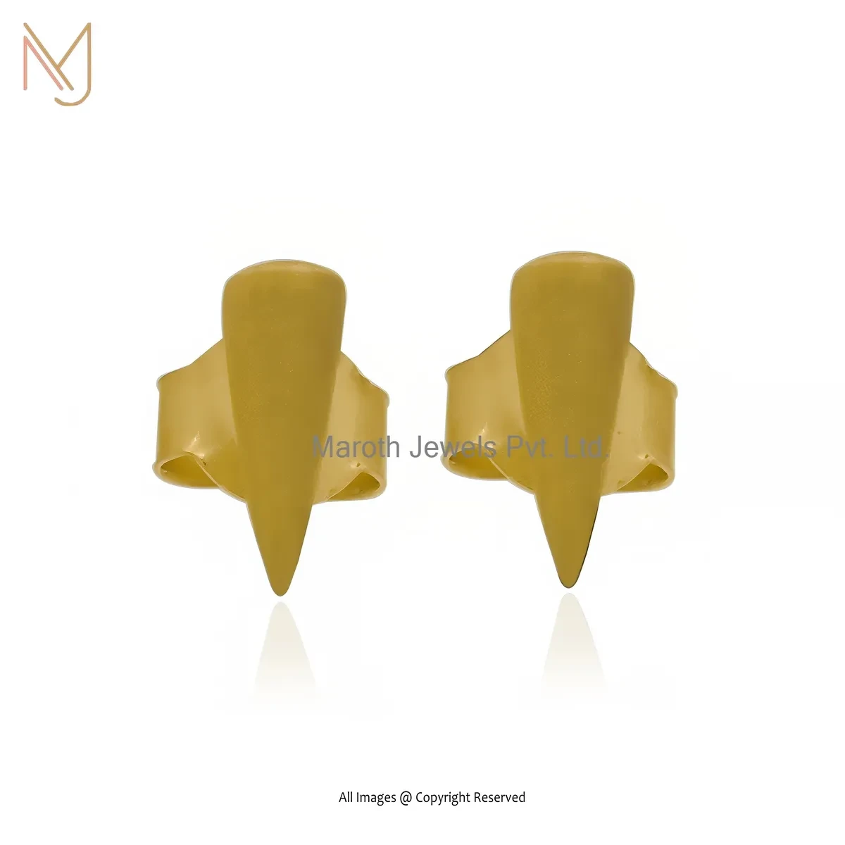 14K Yellow Gold Spike Earring Custom Jewelry