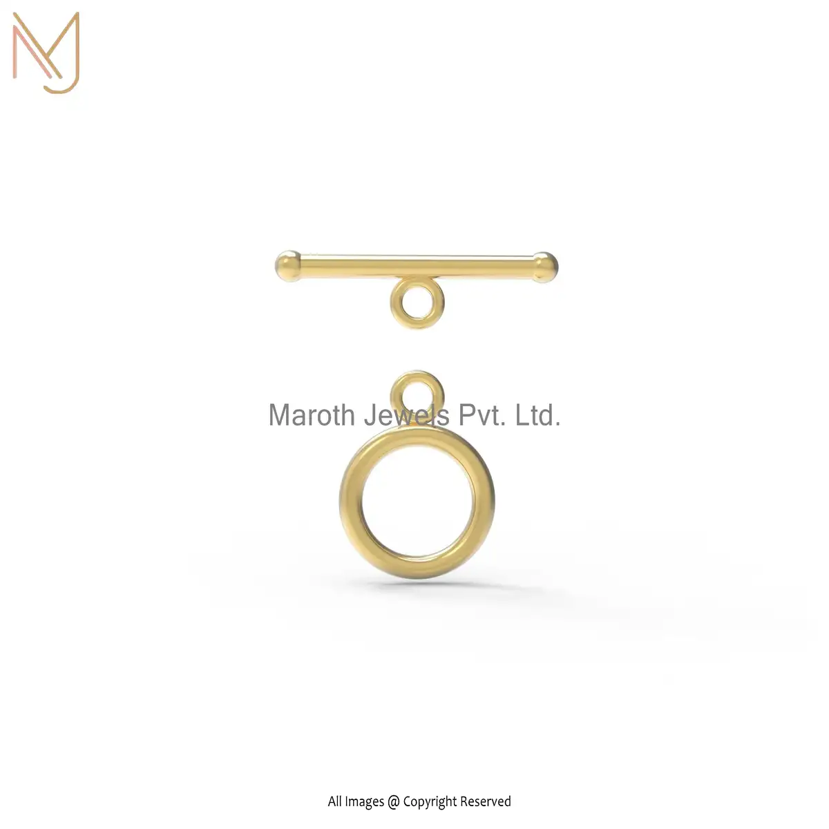 14k Yellow Gold Toggle Clasps Ring Finding Jewelry Supplier
