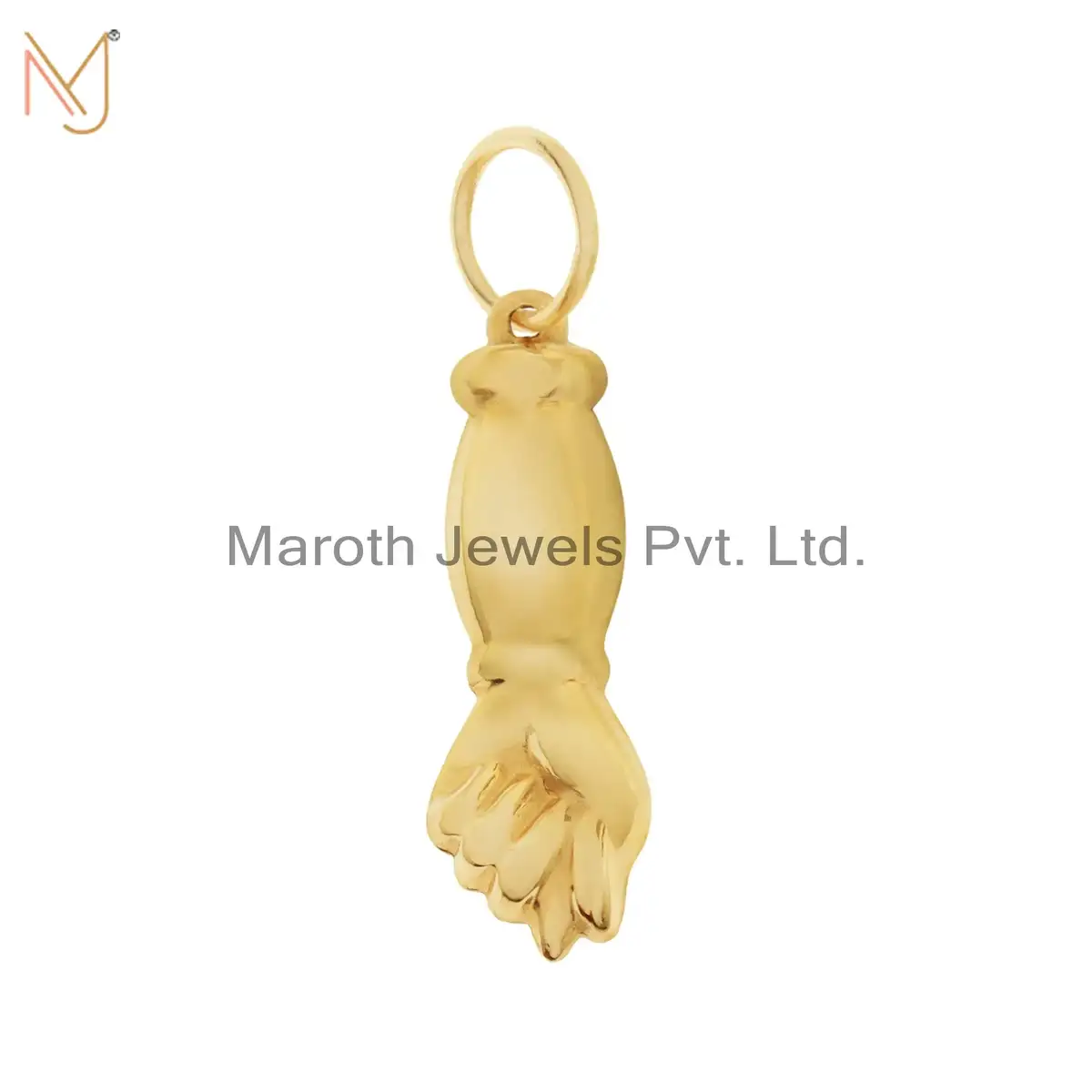 925 Silver Yellow Gold Vermeil Figa Hand Charms Pendant Jewelry Manufacturer