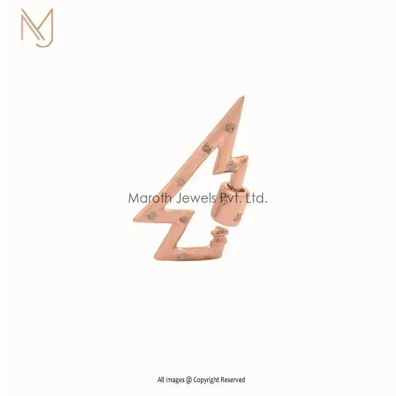 14k Yellow Gold Diamond Bolt Carabiner Lock Manufacturer