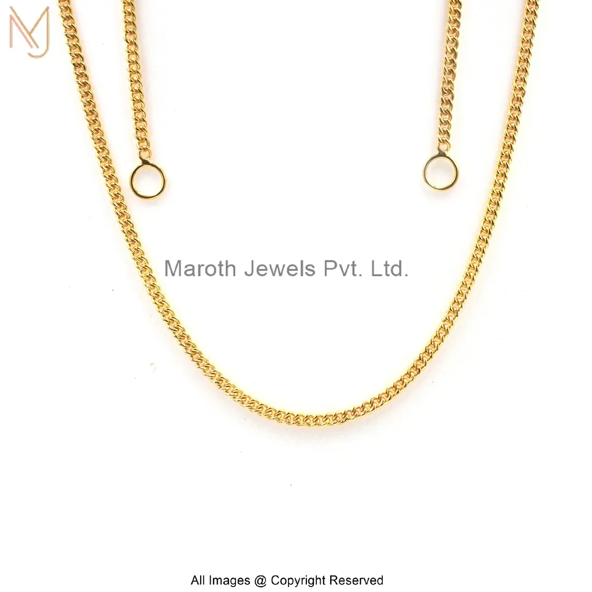 14K Yellow Gold 3mm Chain Thikness Curb Chain Necklace Jewelry Supplie
