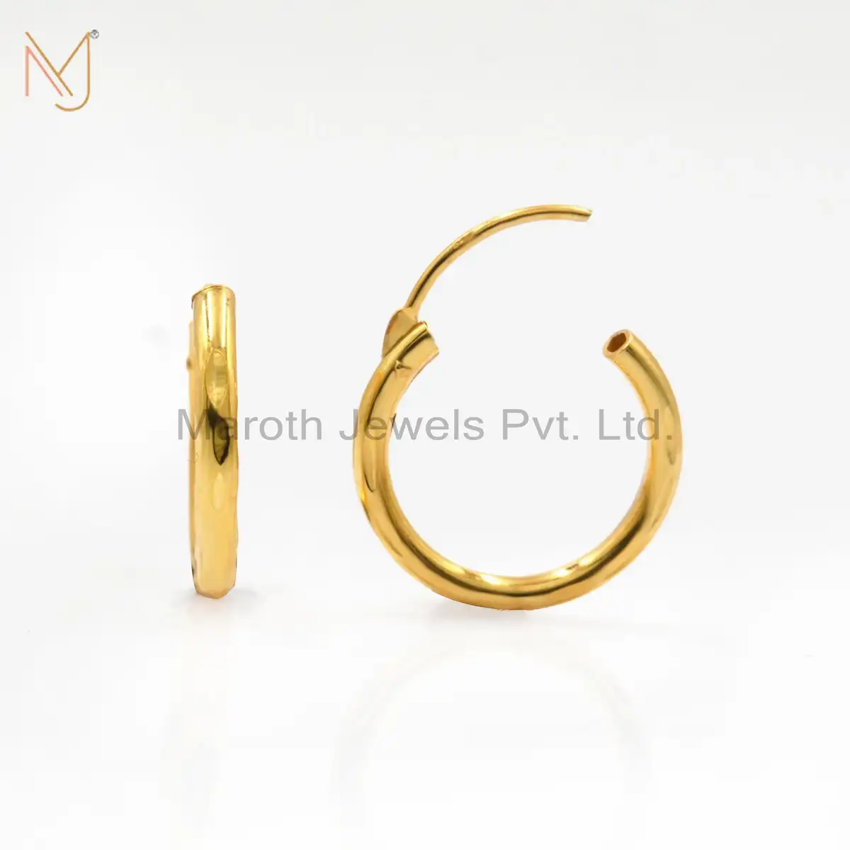 14K Yellow Gold Hoop Earrings Jewelry Manufacturer