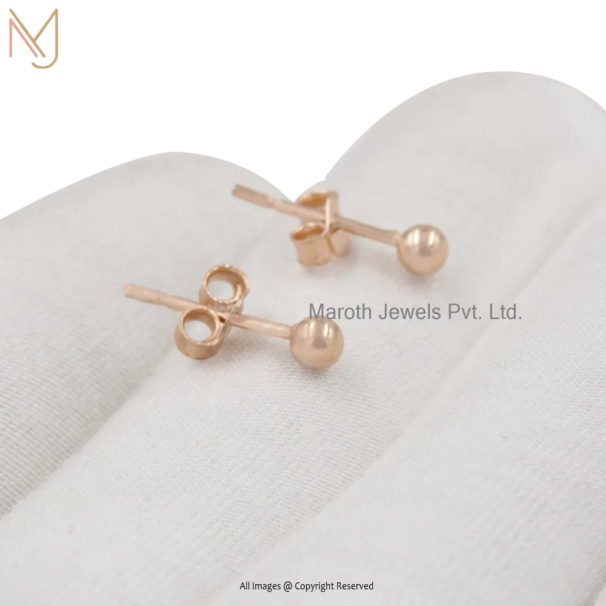 925 Silver Rose Gold Plated Mini Ball Stud Earring Jewelry Supplier