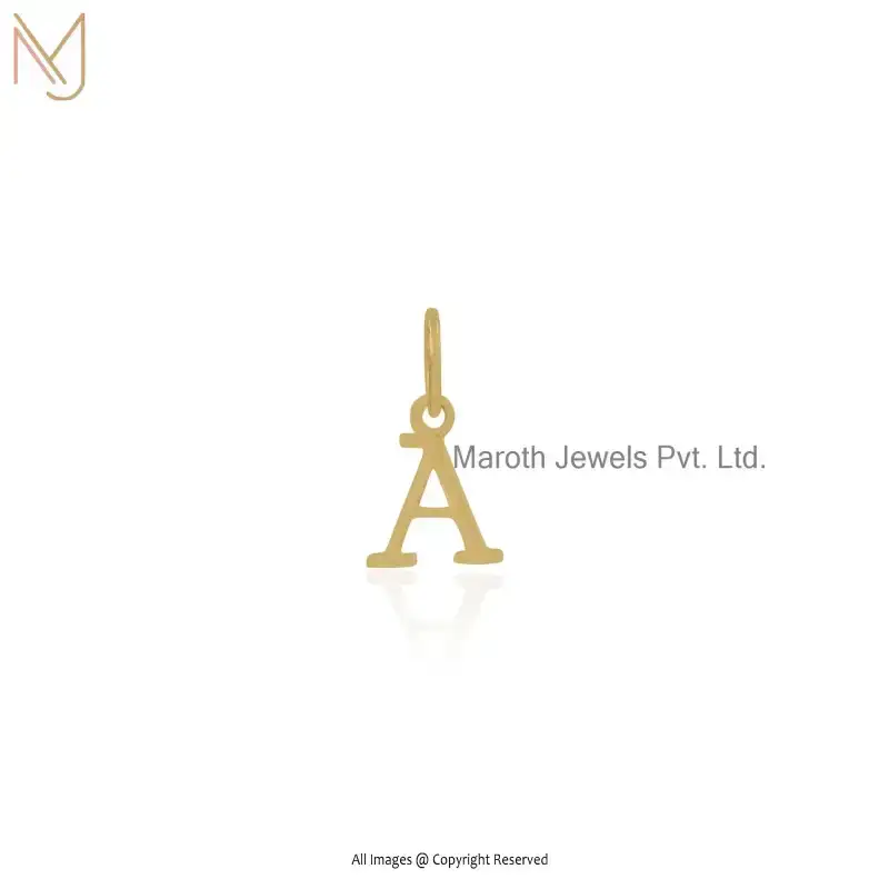 14K Yellow Gold Alphabet Initial Letter Pendant Manufacturer