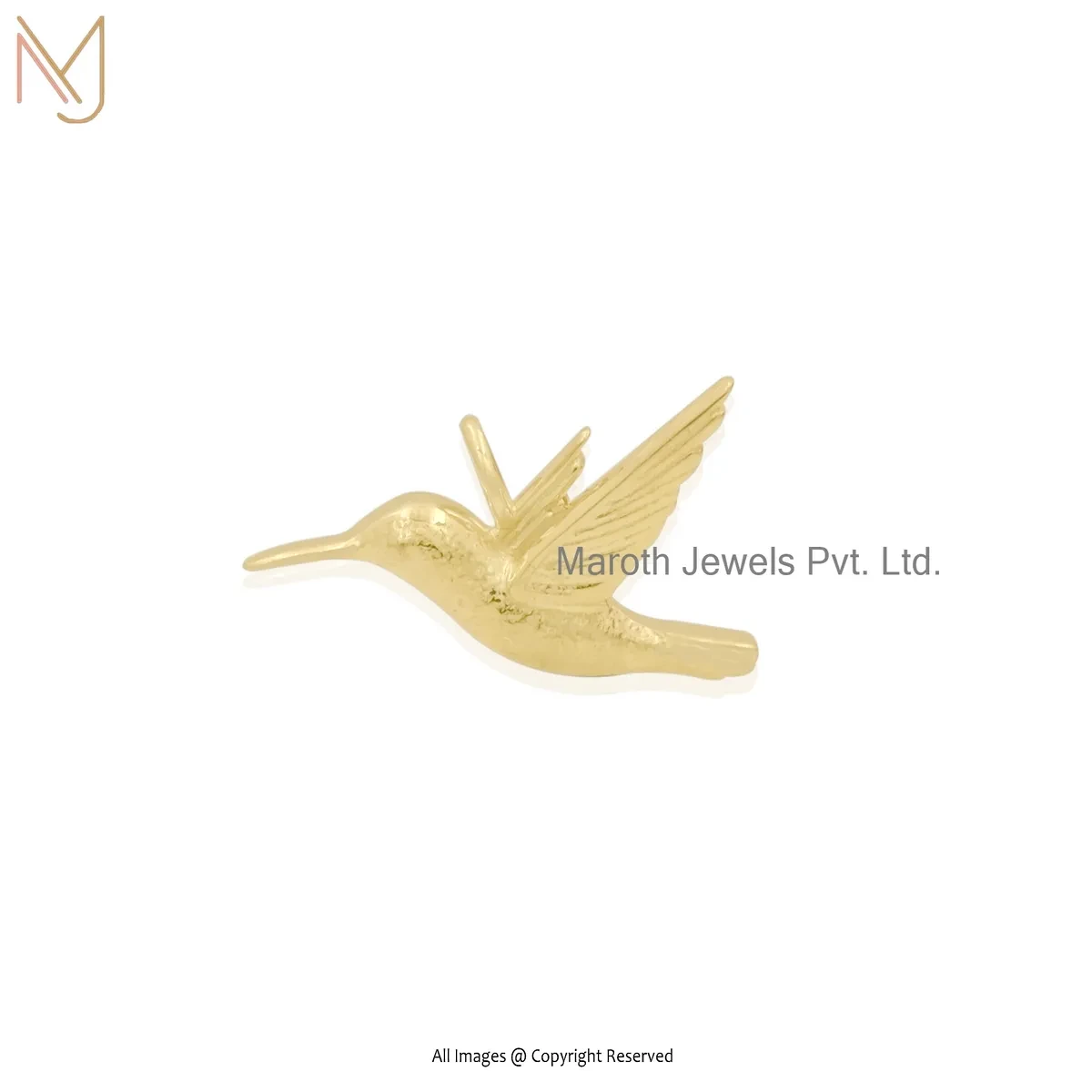 925 Silver Yellow Gold Plated Humming Bird Pendant Jewelry Supplier