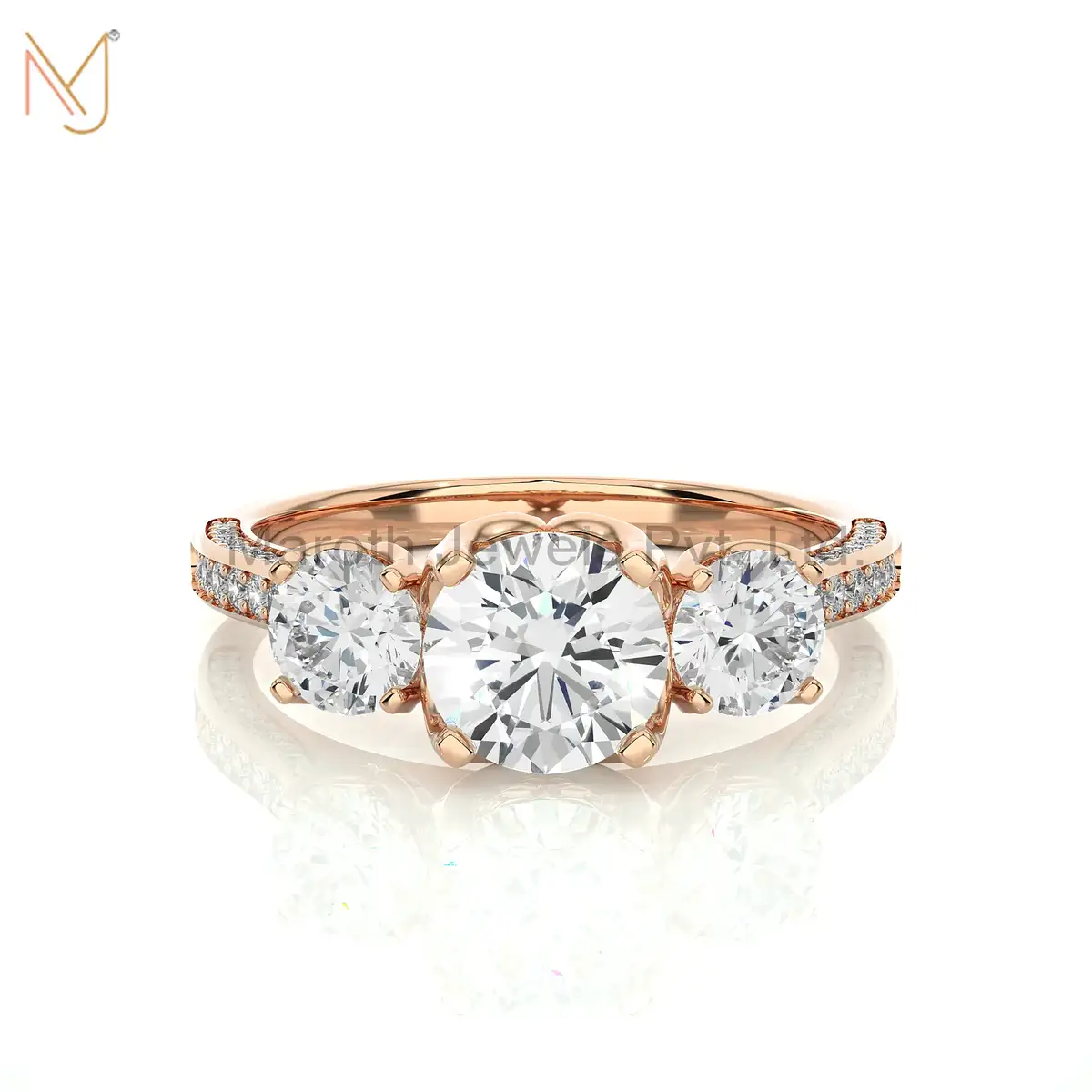 925 Sterling Silver Yellow Gold Plated Moissanite Ring Jewelry Supplier