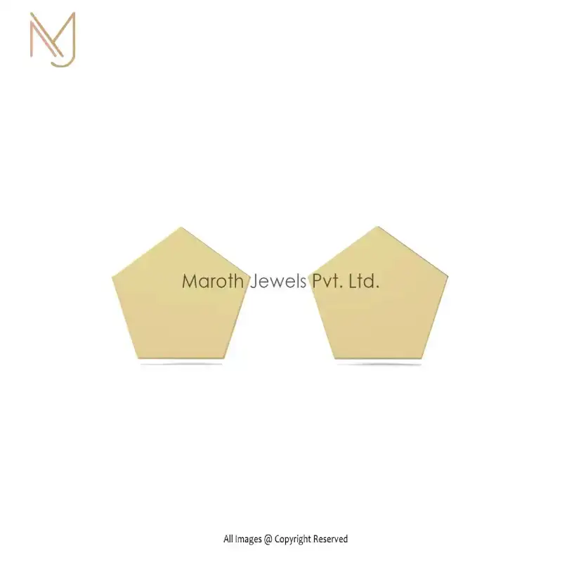 925 Silver Yellow Gold Stud Earring Jewelry Manufacturer