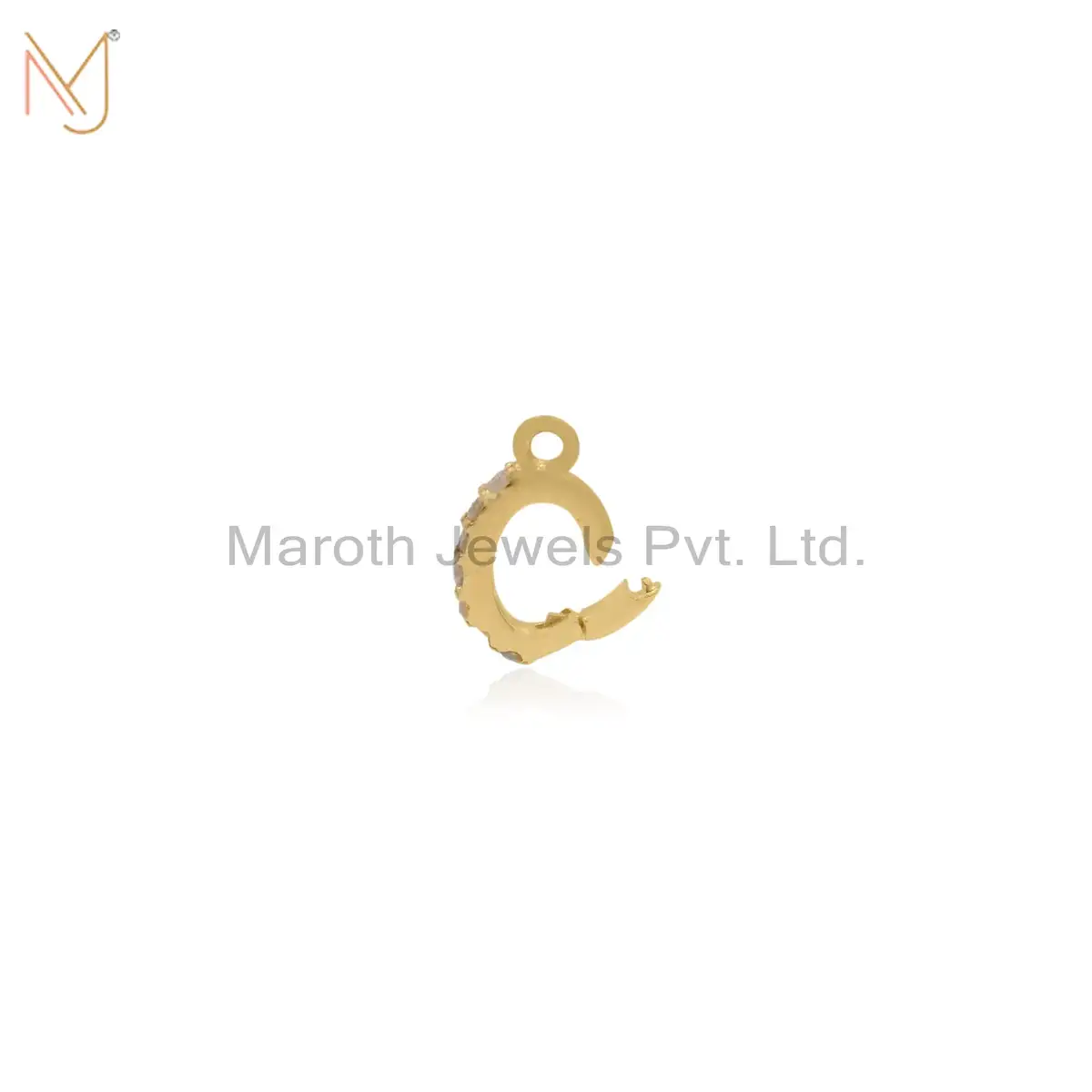 925 Silver Yellow Gold Plated Diamond Charm Pendants Manufacturer