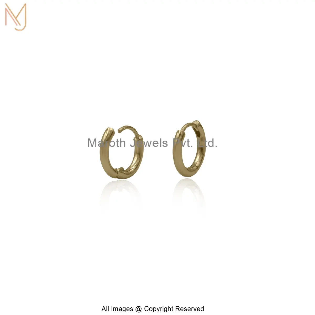 14K Yellow Gold Huggies Hoop Earrings Custom Jewelry