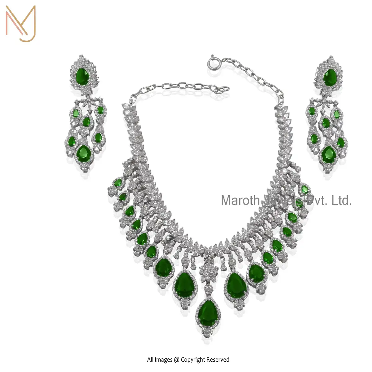 925 Silver High Polish With Imitation Gemstone Necklace Manufacturer