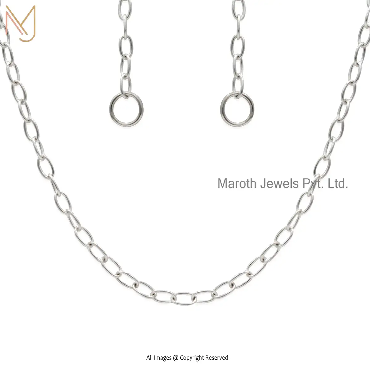 925 Silver Natural Silver Link Chain Necklace Custom Jewelry