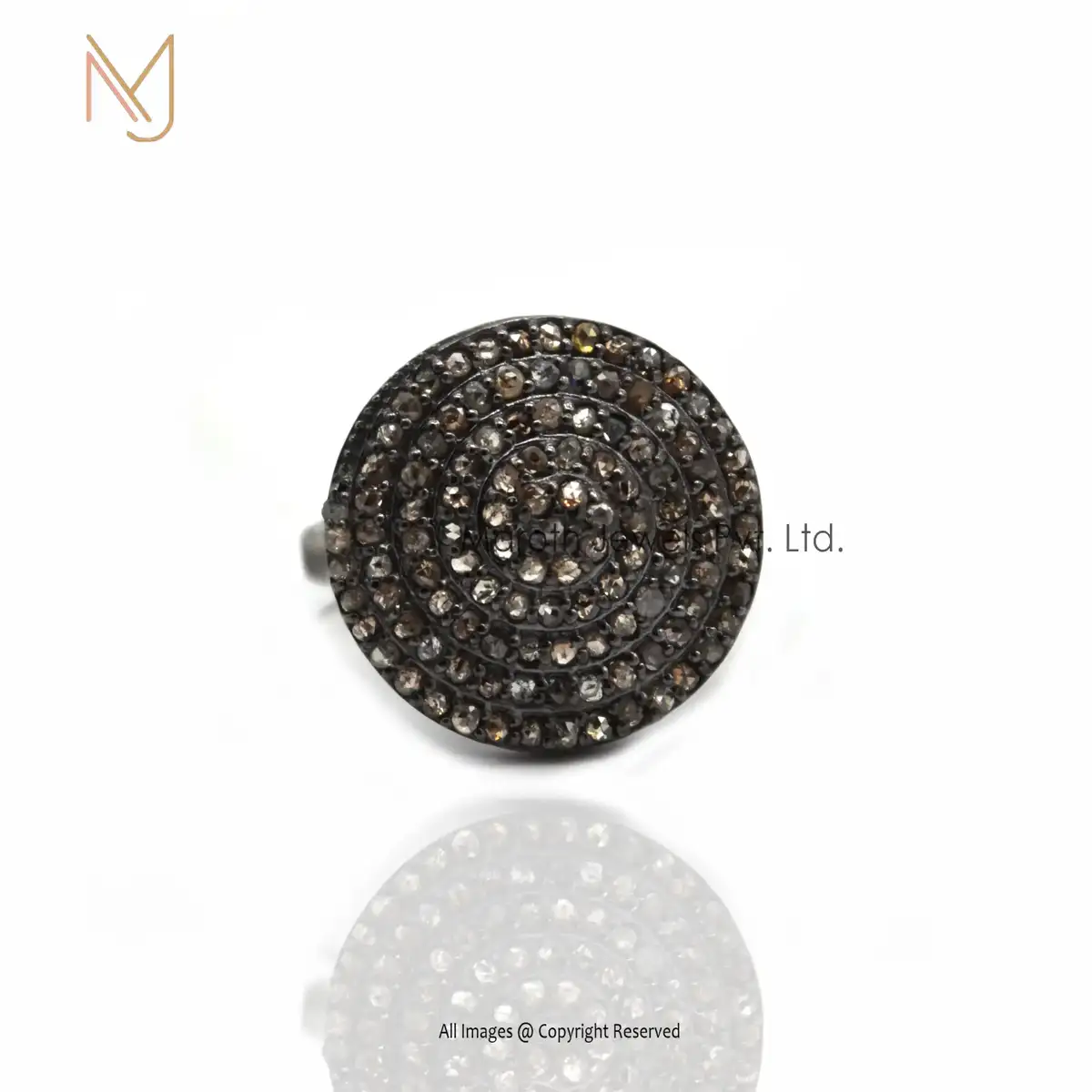 925 Silver Rhodium Plated Pave Diamond Designer Ring Manufacturer