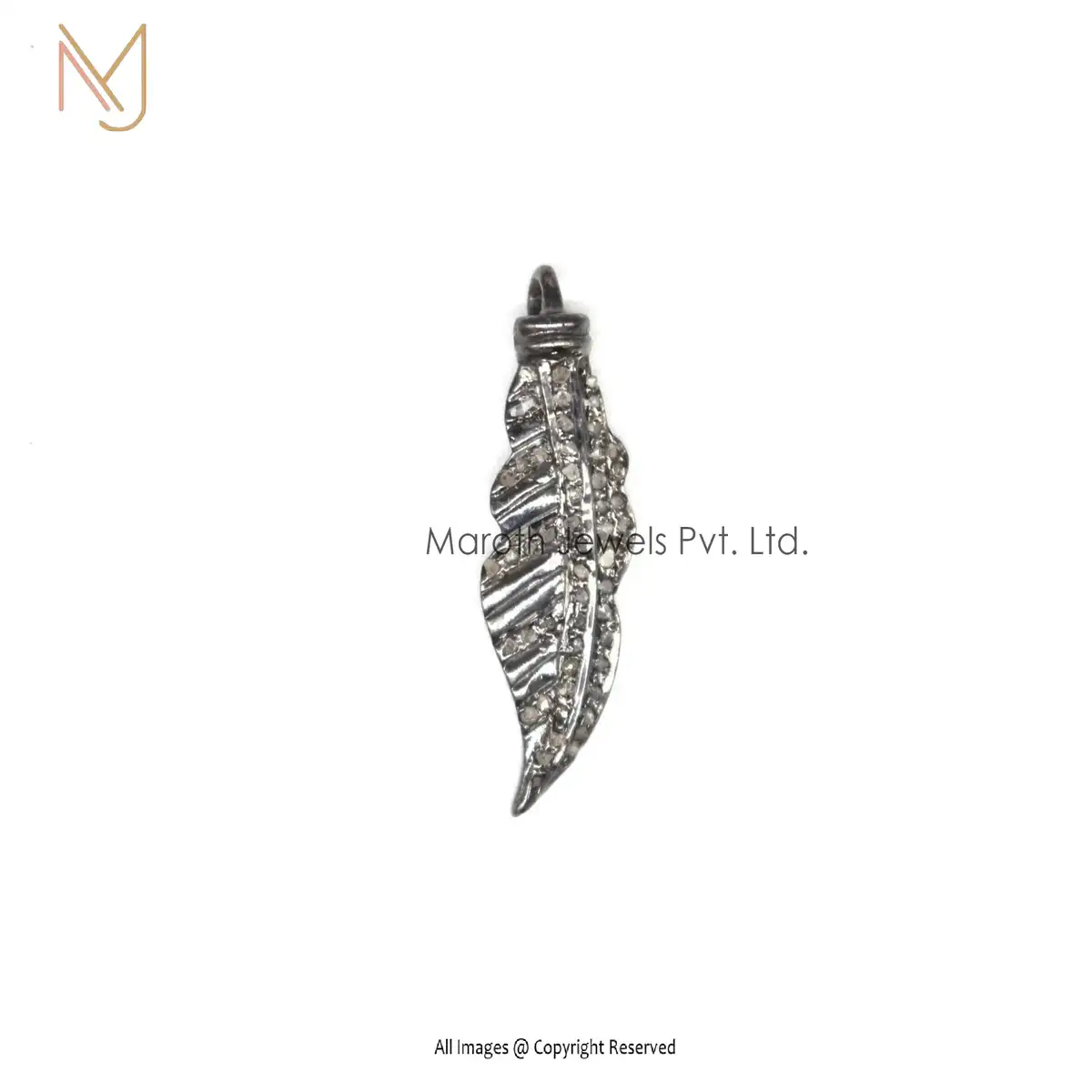 925 Silver Rhodium Plated Diamond Charms Pendant Jewelry Supplier