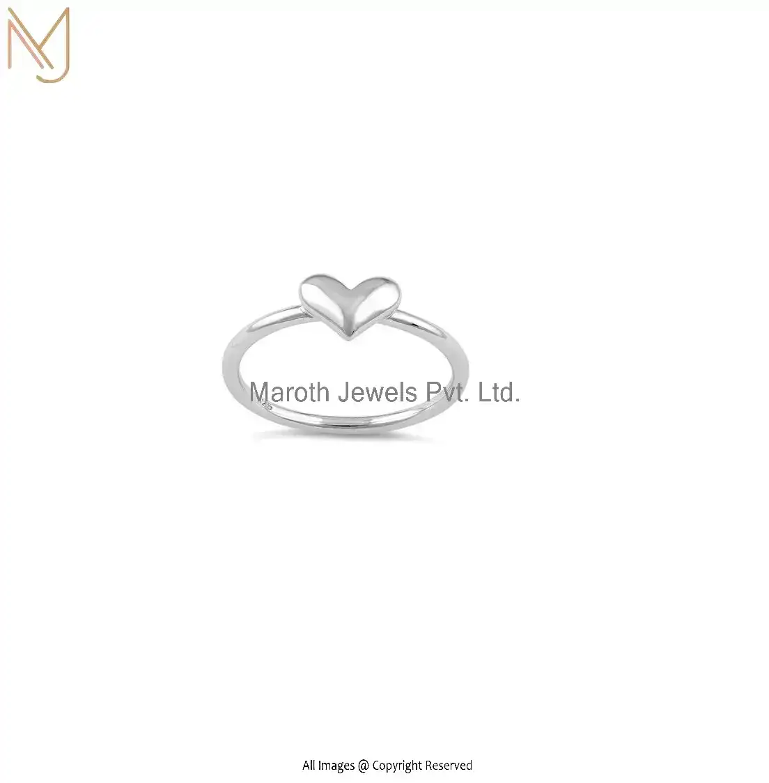 925 Sterling Silver Heart Ring Jewelry Manufacturer