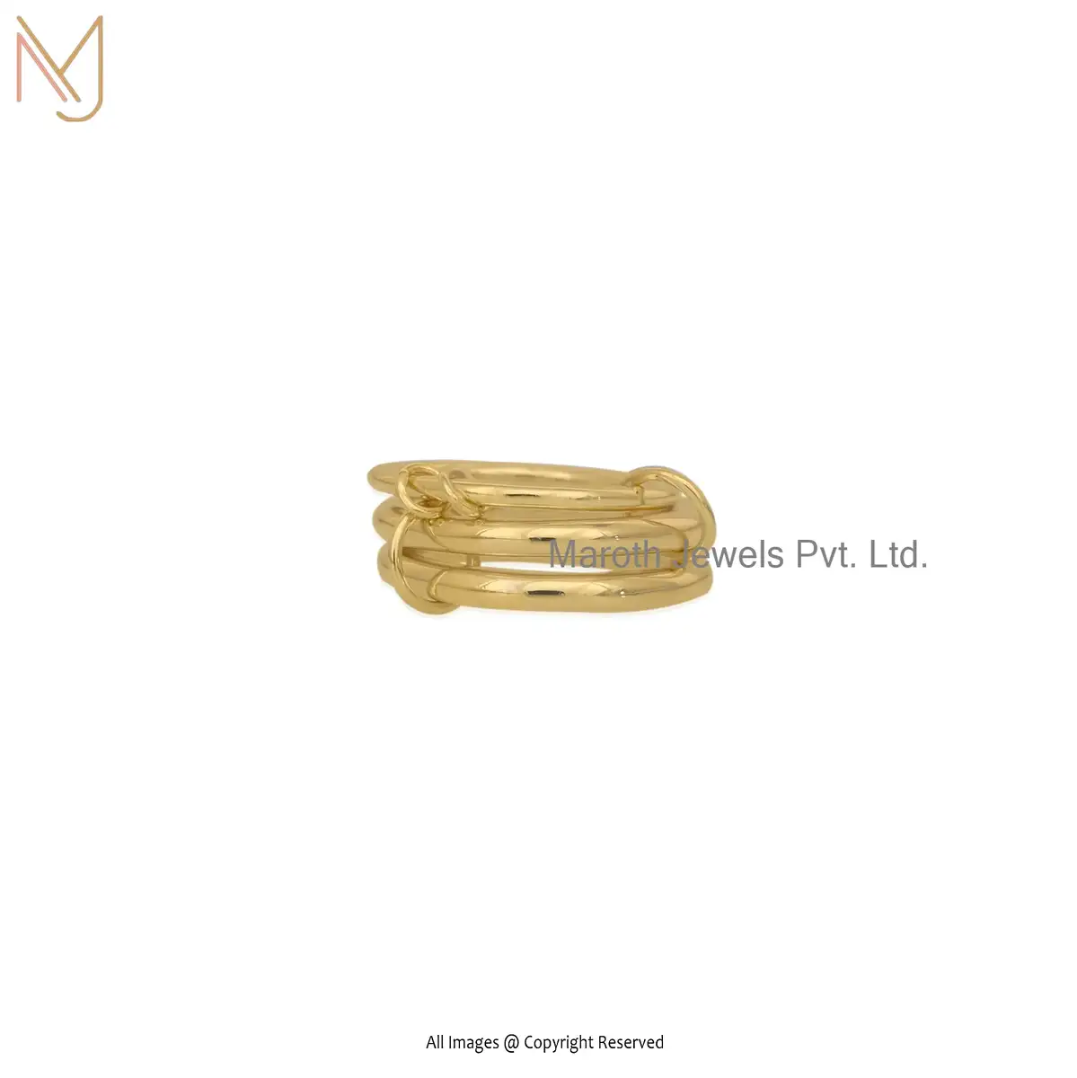 925 Silver Yellow Gold Connector Band Ring Manufacturer