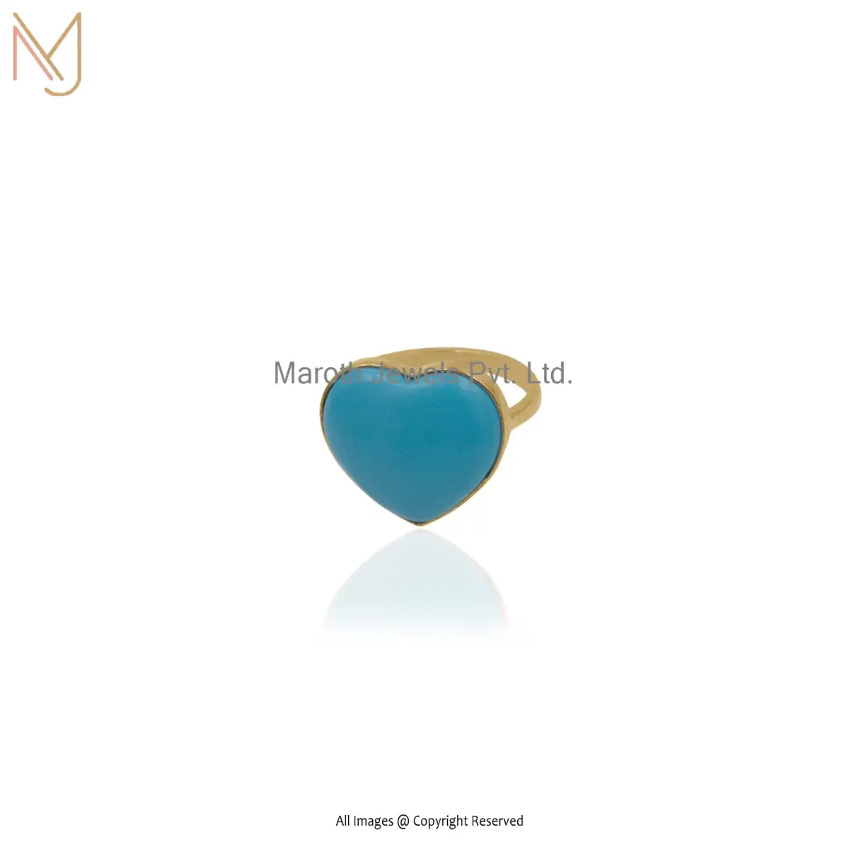 Private Label 14k Yellow Gold Gemstone Heart Ring