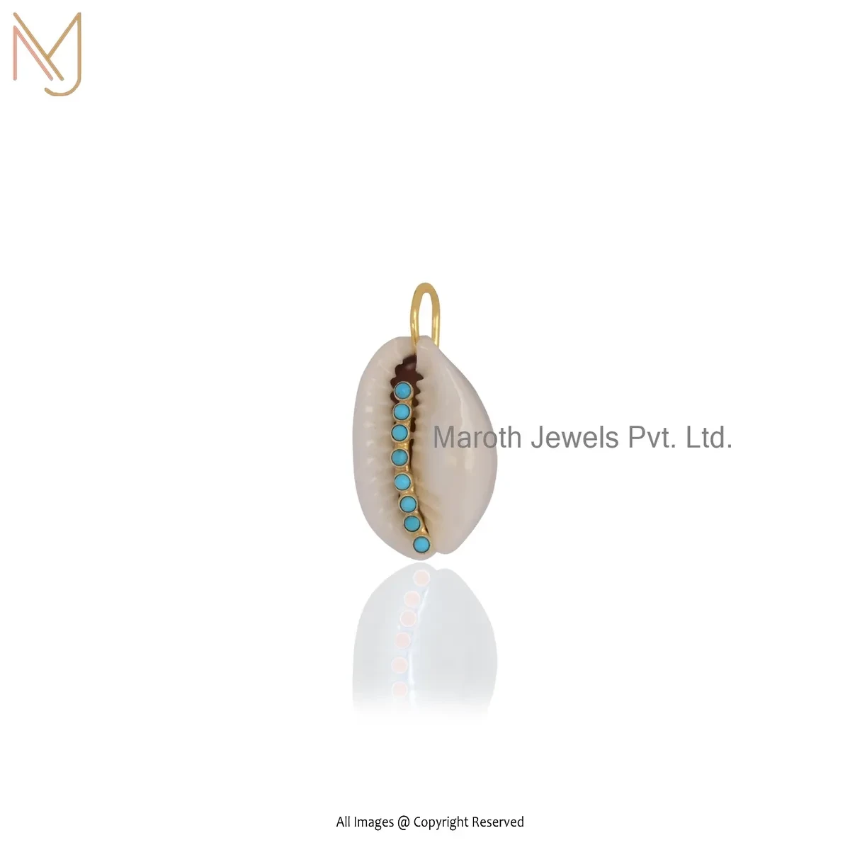 14K Yellow Gold Turquoise Kodi Pendant Custom Jewelry