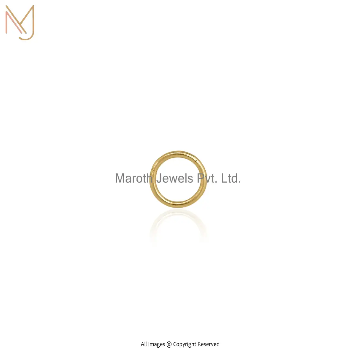 14K Yellow Gold Round Charm Holder Link Lock Custom Jewelry