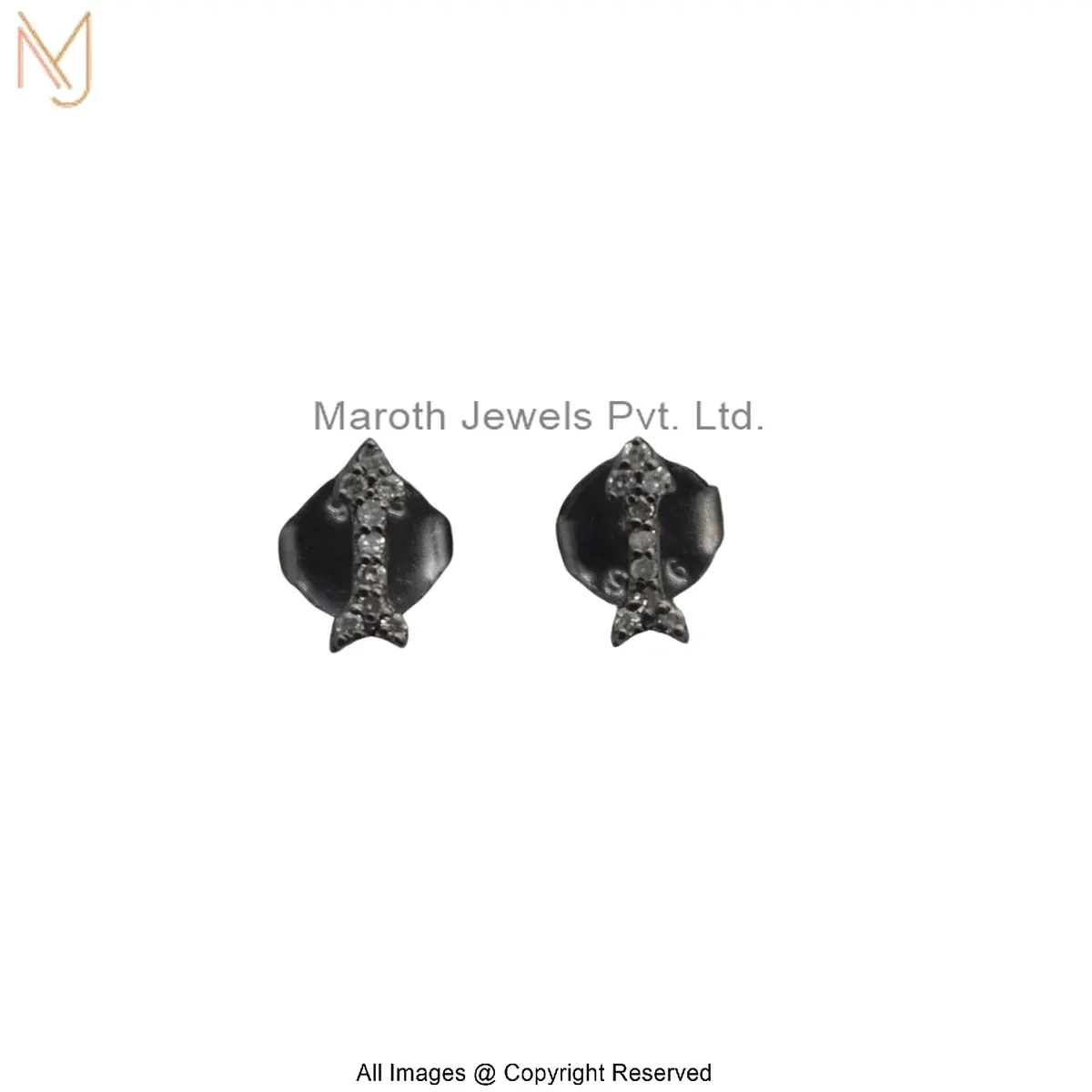 925 Silver Rhodium Plated Pave Diamond Arrow Stud Earring Jewelry Supplier