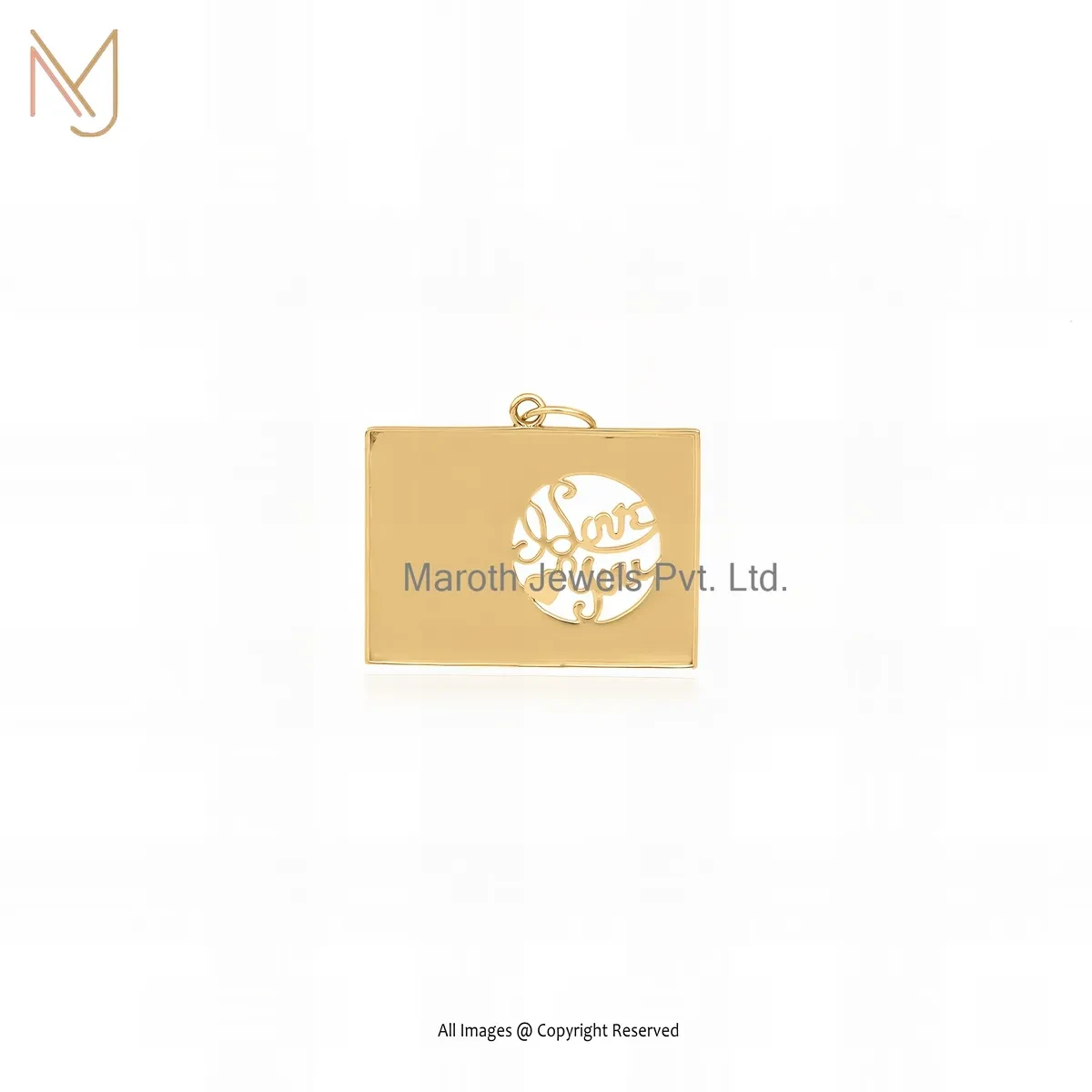 9K Soild Yellow Gold Love Letter Charm Pendant Jewelry Supplier