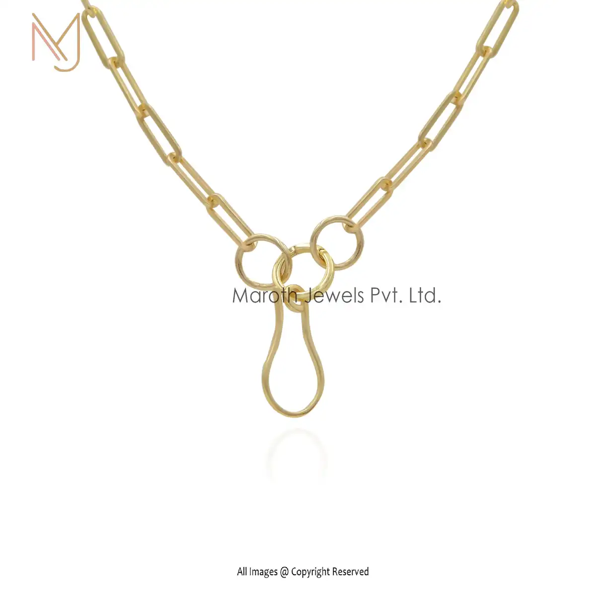 14K Yellow Gold Anchor Hook Charms Holder Jewelry Manufacturer