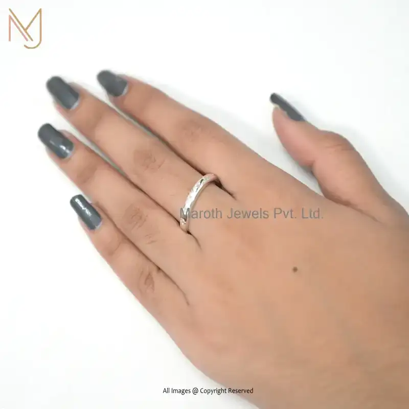 14K Yellow Gold Diamond Star Band Ring Manufacturer