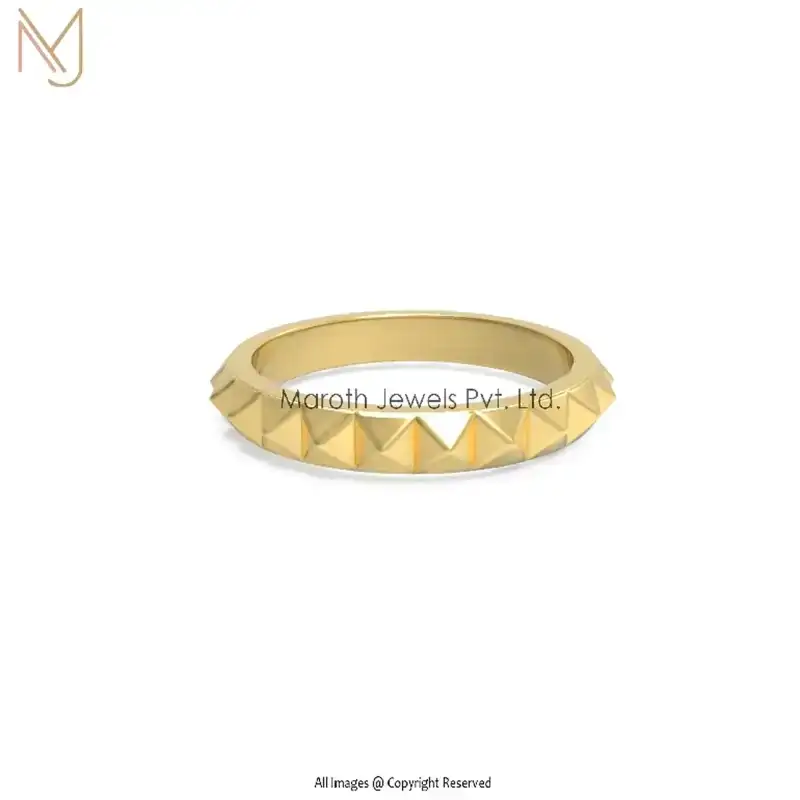 14k Yellow Gold Designer Band Ring Jewelry Manufacturer