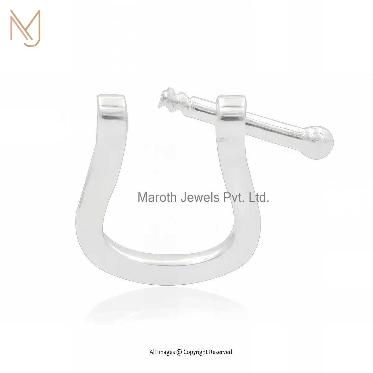 925 Silver Natural Silver Plated Shackle Lock Charm Holder Jewelry Supplier