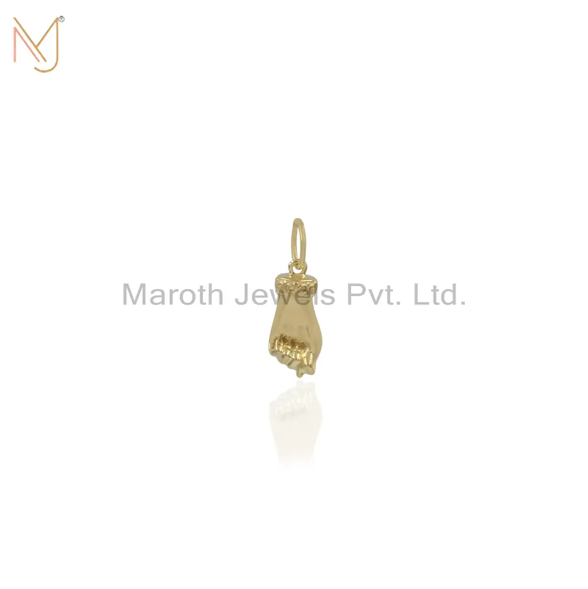 925 Silver Yellow Gold Plated Hand Charm Pendant Jewelry Manufacturer
