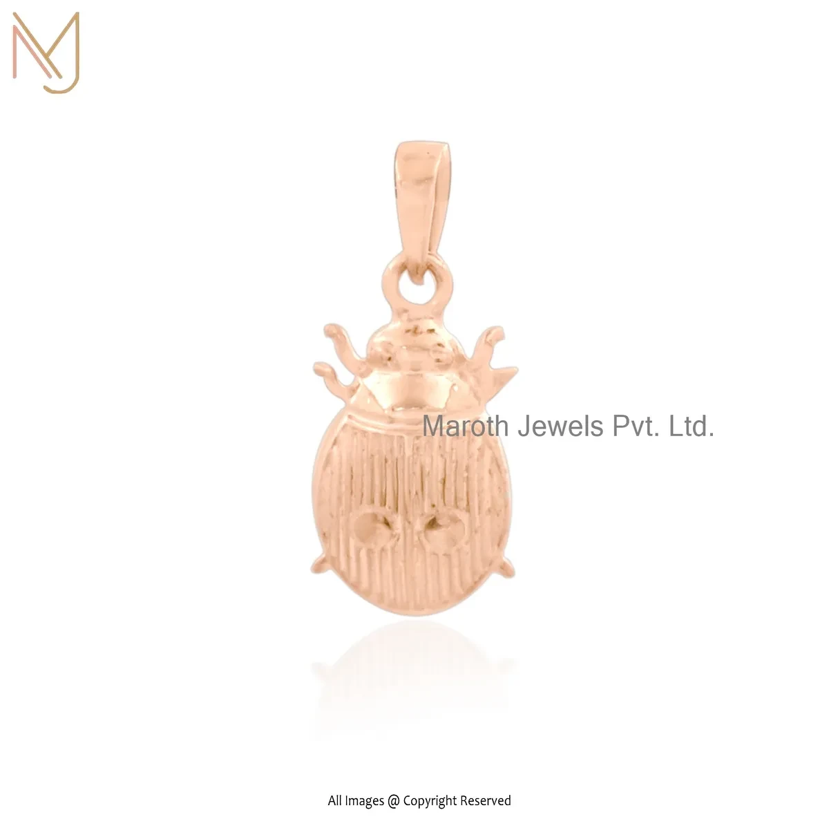 14K Rose Gold Lady Bug Charm Pendant Manufacturer