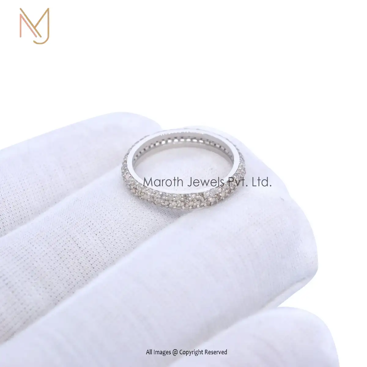 Wholesale 14K Yellow Gold 3 Line Diamond Band Ring Jewelry