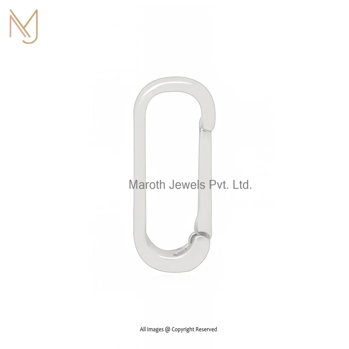 925 Silver Yellow Gold Plated Oval Link Push Lock Jewelry Supplier