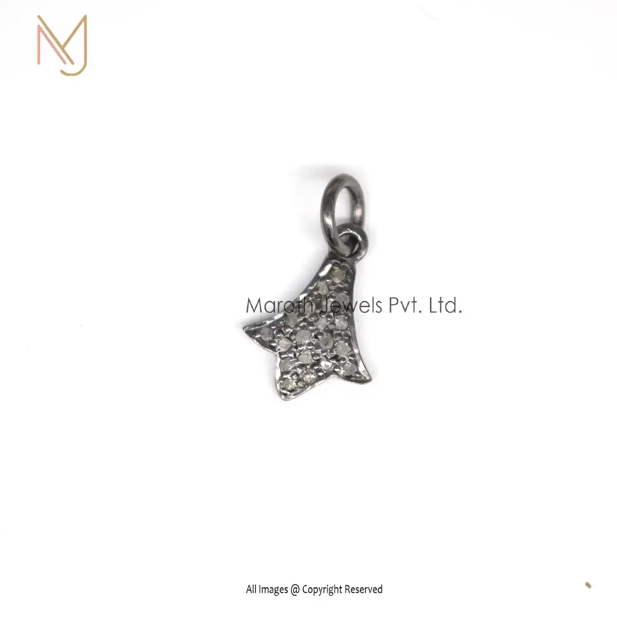 925 Silver Rhodium Plated Pave Diamond Charms Pendant Manufacturer