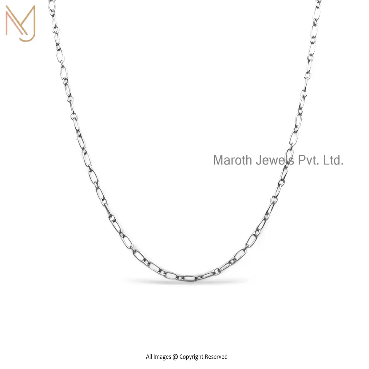 14K Yellow Gold Rolo Chain Neacklace Jewelry Manufacturer