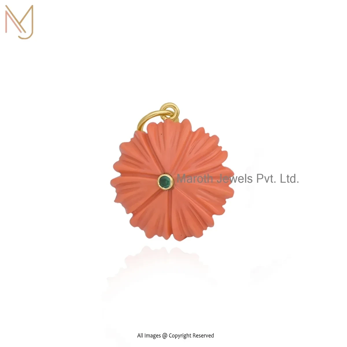 Private Lable 925 Silver Yellow Gold Plated Amazonite & Yellow Cubic Zircon Gemstone Flower Pendant