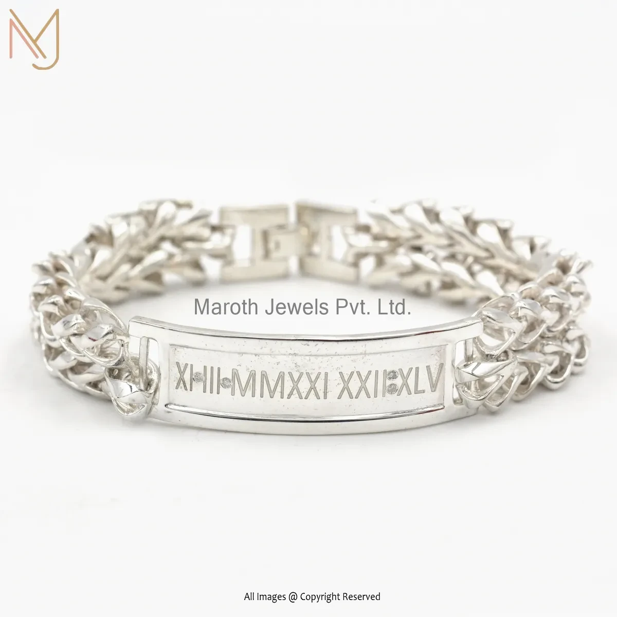 14K White Gold VS1 Diamond Engraving Bracelet Manufacturer