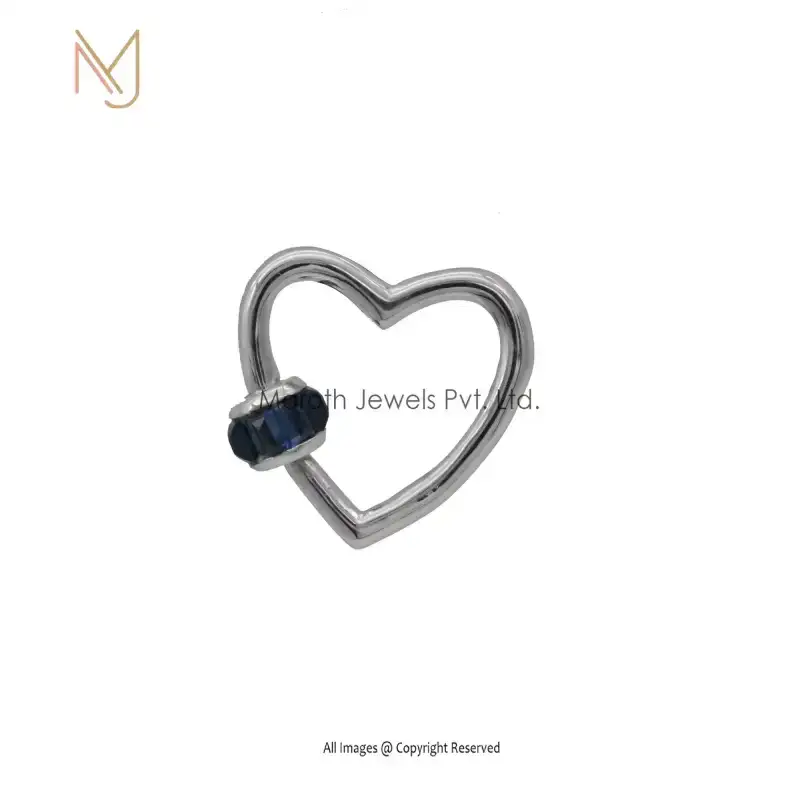 925 Silver Gold Baguettes Heart Carabiner Lock Manufacturer