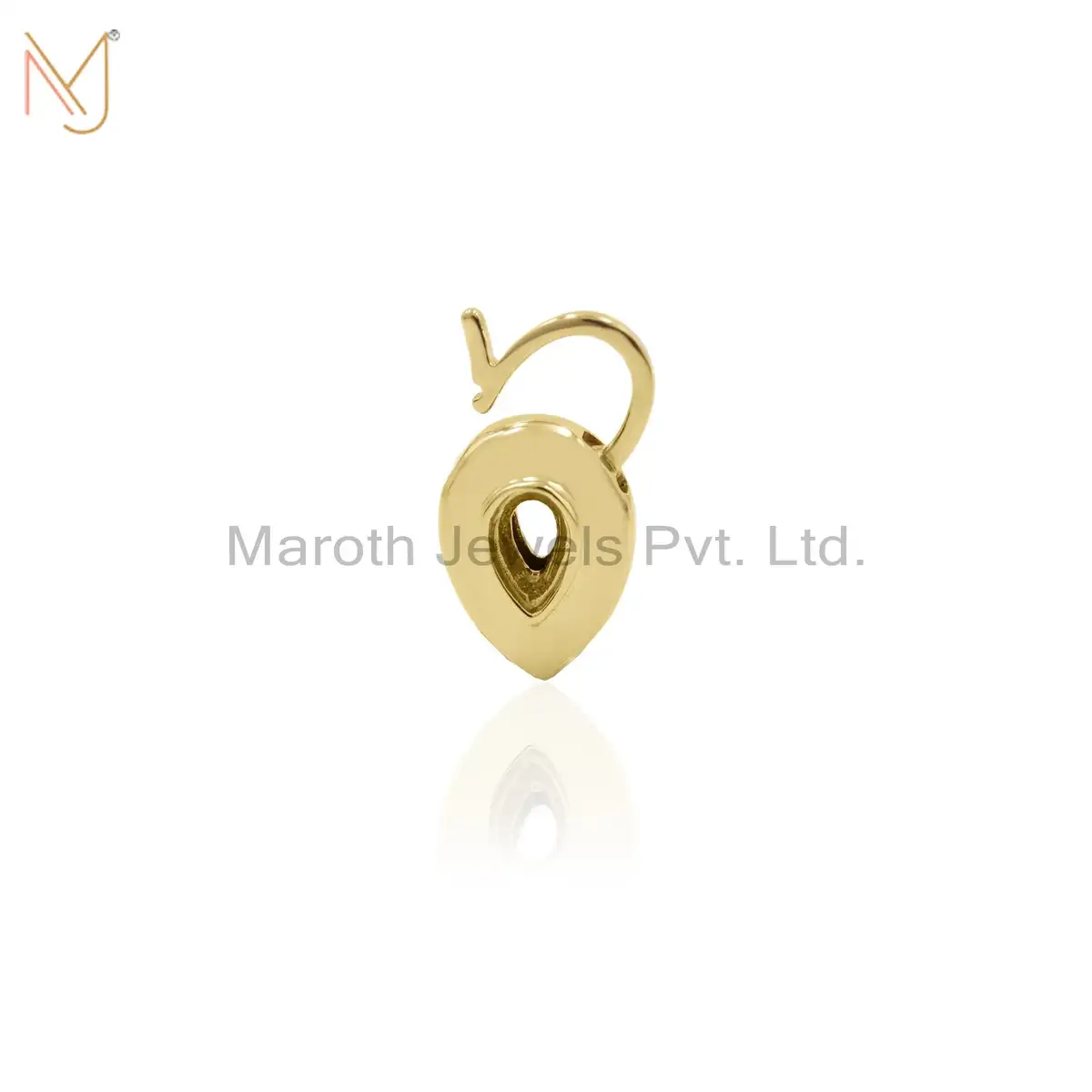 14K Soild Yellow Gold Padlock Jewelry Manufacturer